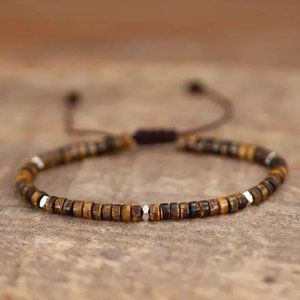 Tiger's Eye Tibetan Bead Handmade Healing Protection Minimalist Women Bracelet